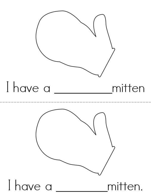 MY MITTEN Mini Book - Sheet 3