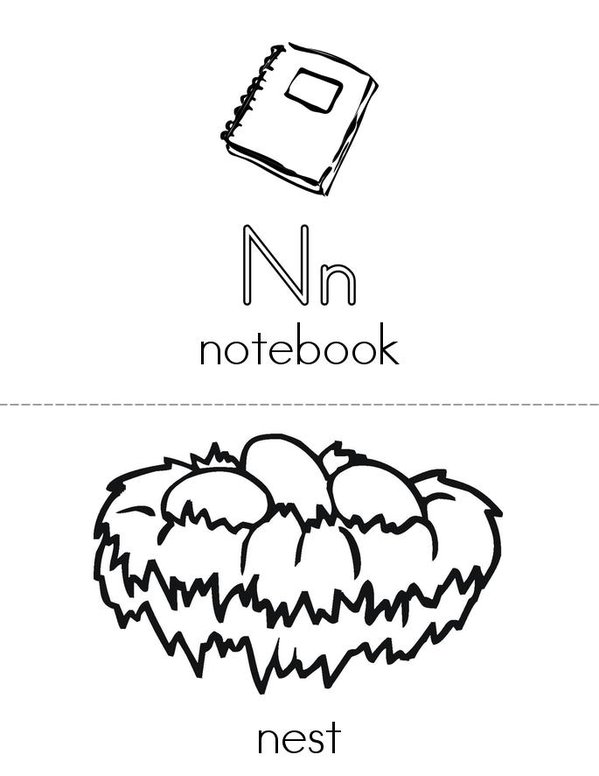 Letter N Mini Book - Sheet 3