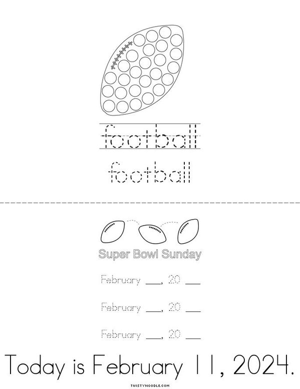 Super Bowl  Sunday Mini Book - Sheet 2