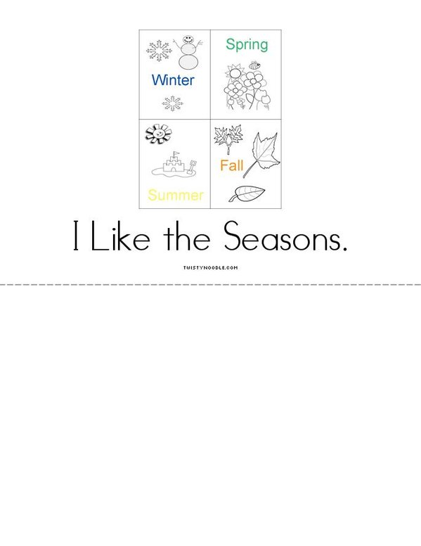 Seasons Mini Book - Sheet 3