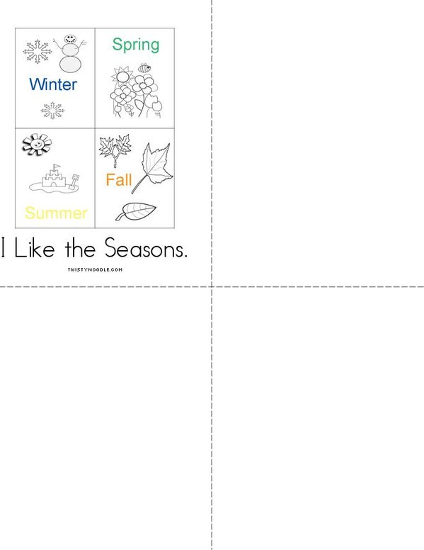 Seasons Mini Book - Sheet 2