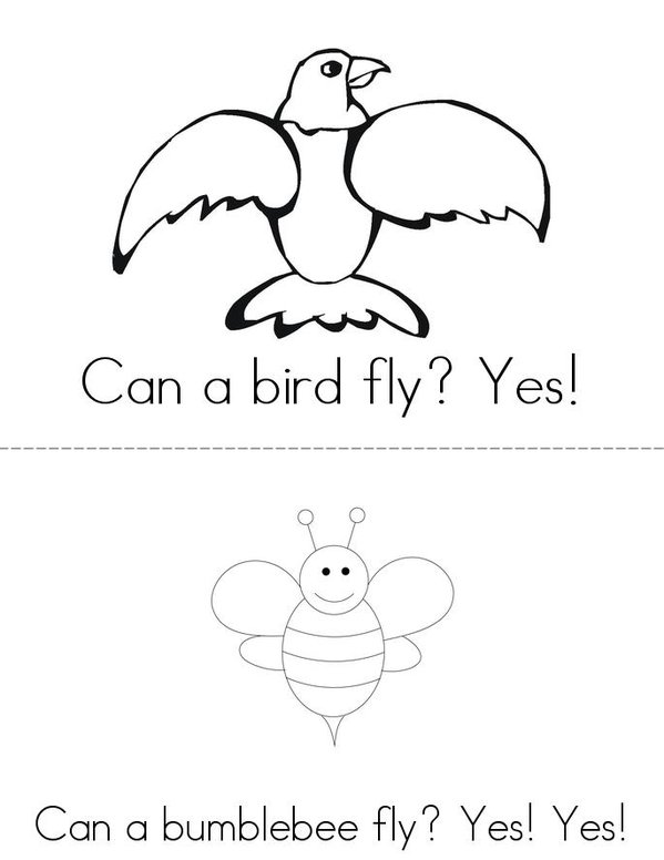 Who Can Fly? Mini Book - Sheet 1