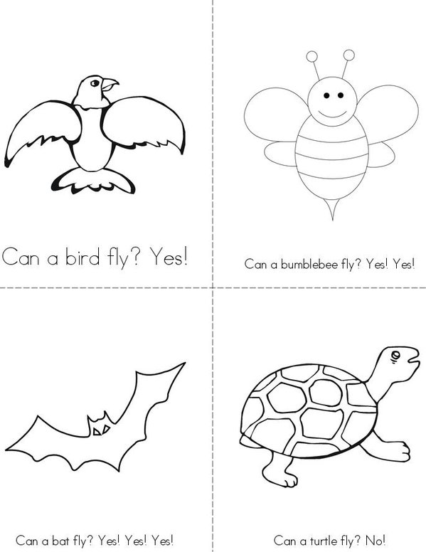 Who Can Fly? Mini Book - Sheet 1