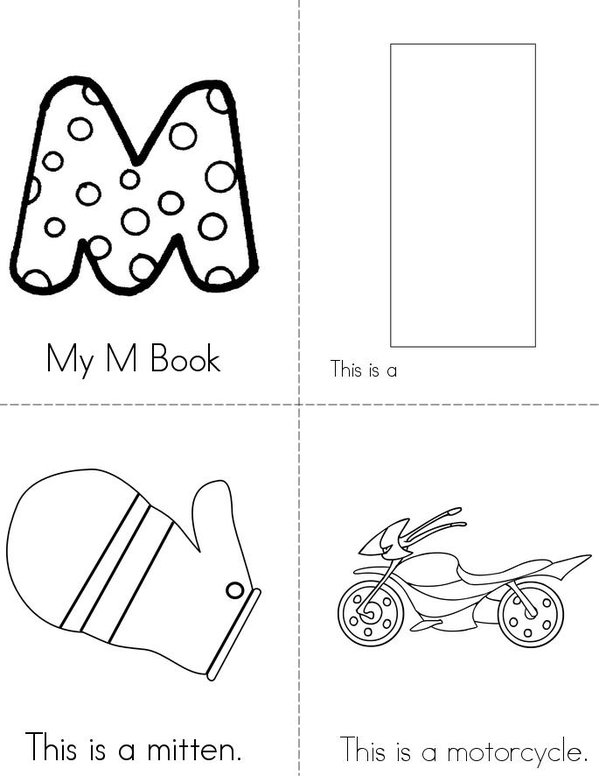 My Letter M Book Mini Book - Sheet 1