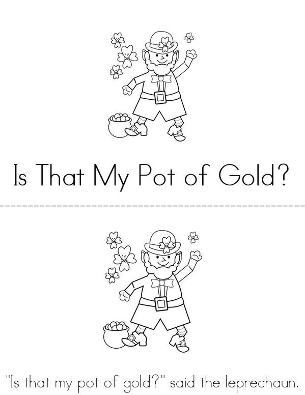 Is That My Pot of Gold? Mini Book - Sheet 1