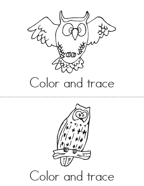 Color and trace Mini Book - Sheet 1