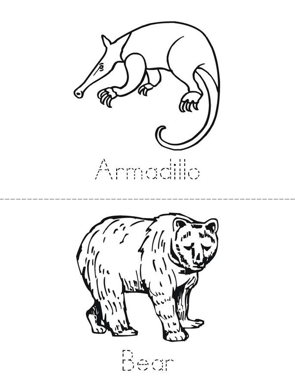 Animals Alphabet Mini Book - Sheet 1