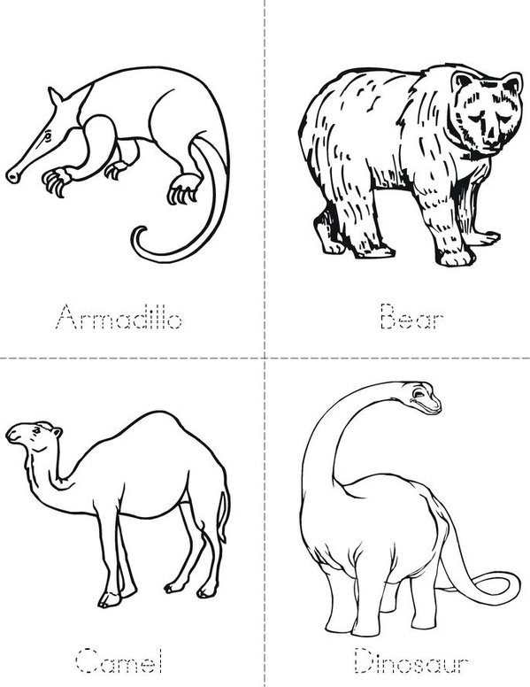 Animals Alphabet Mini Book - Sheet 1