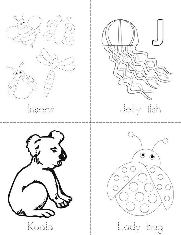 Animals Alphabet Mini Book - Sheet 3