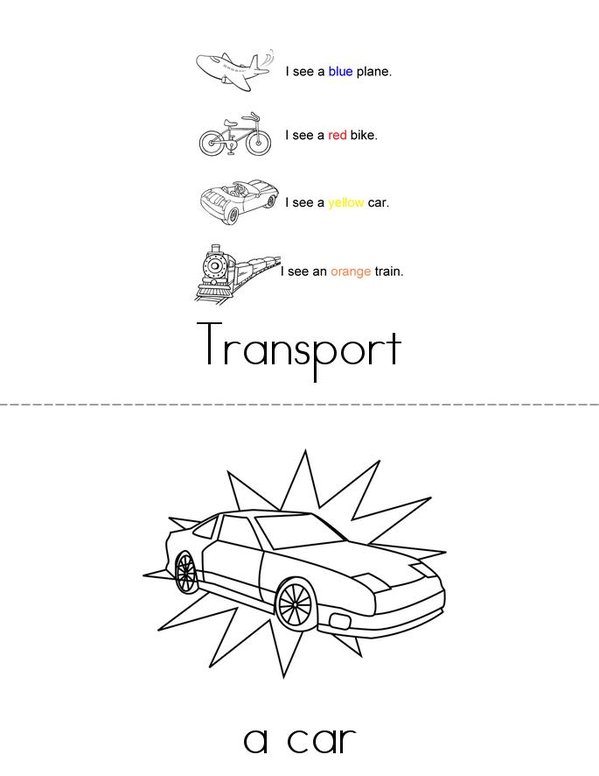 Vehicle Mini Book - Sheet 1