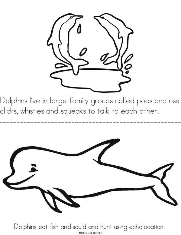 D is for Dolphins Mini Book - Sheet 2