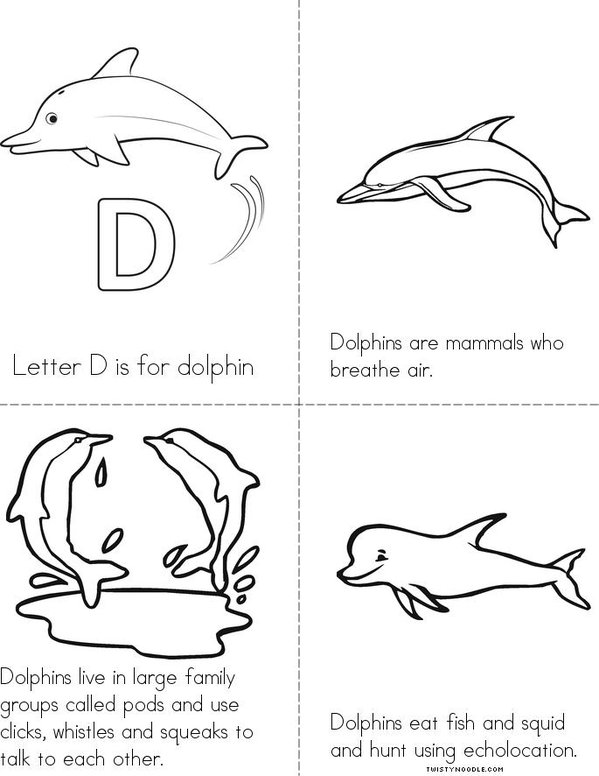 D is for Dolphins Mini Book