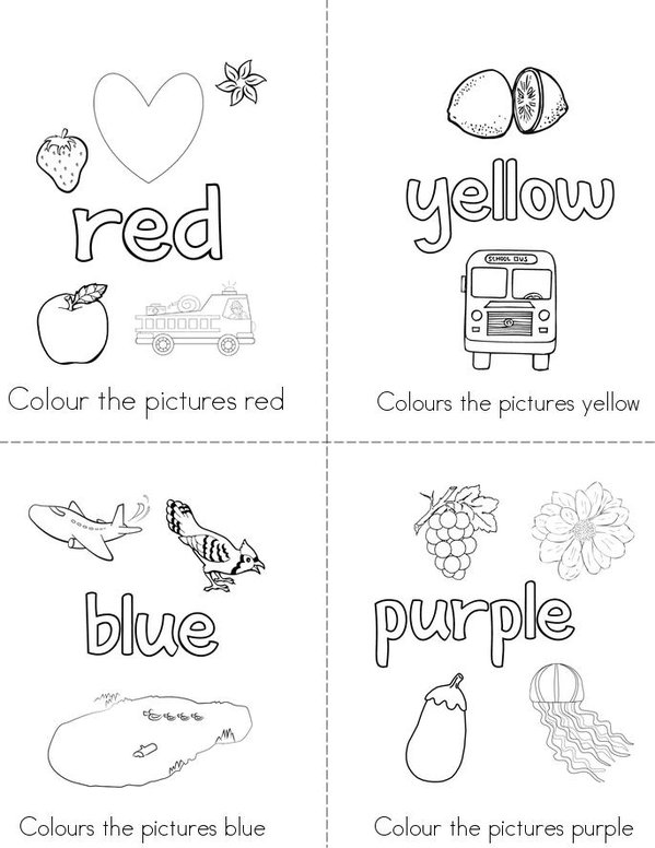 Term 3 Colours  Mini Book - Sheet 1