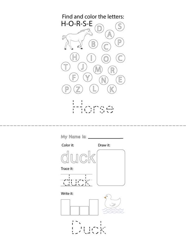 Farm animals  Mini Book - Sheet 3