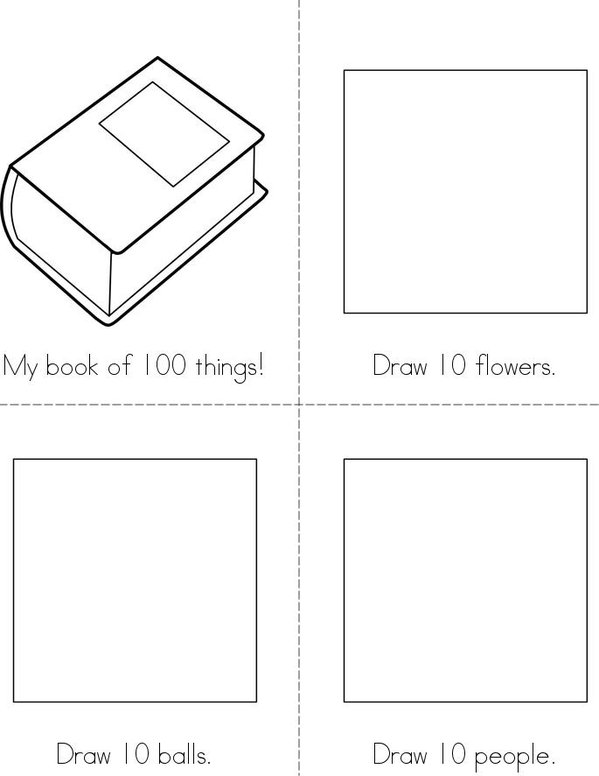 My Book of 100 Things Mini Book - Sheet 1