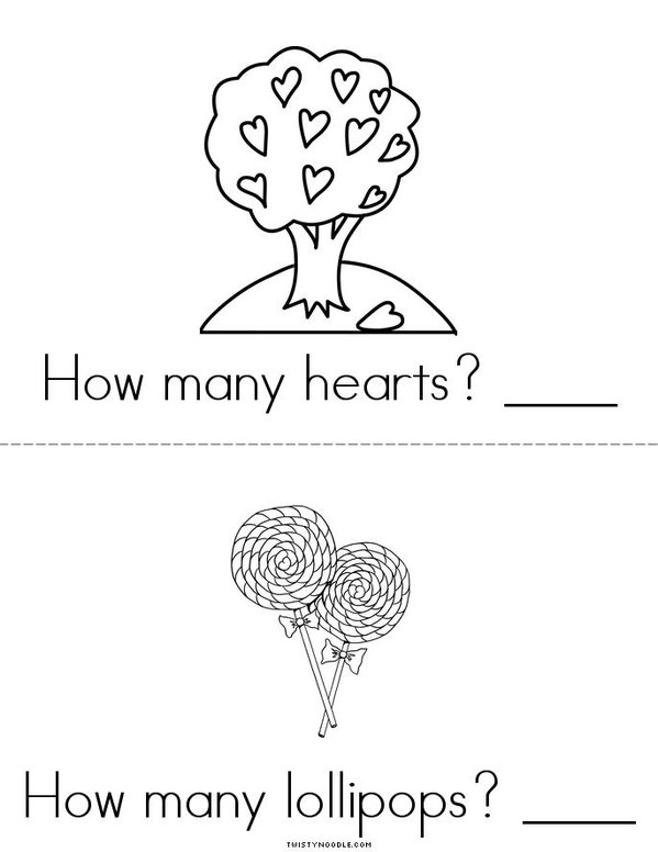 Valentine counting Mini Book - Sheet 2