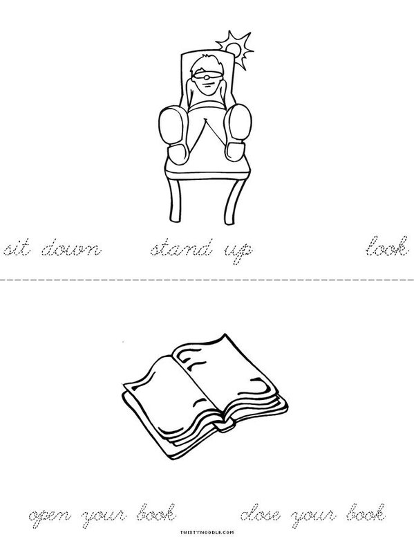 Classroom Instructions Mini Book - Sheet 2