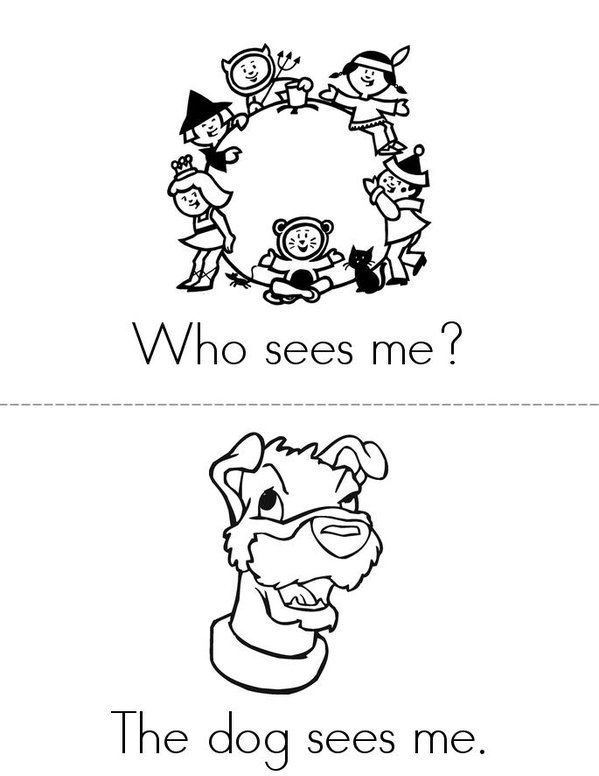 Who is looking at me Mini Book - Sheet 1