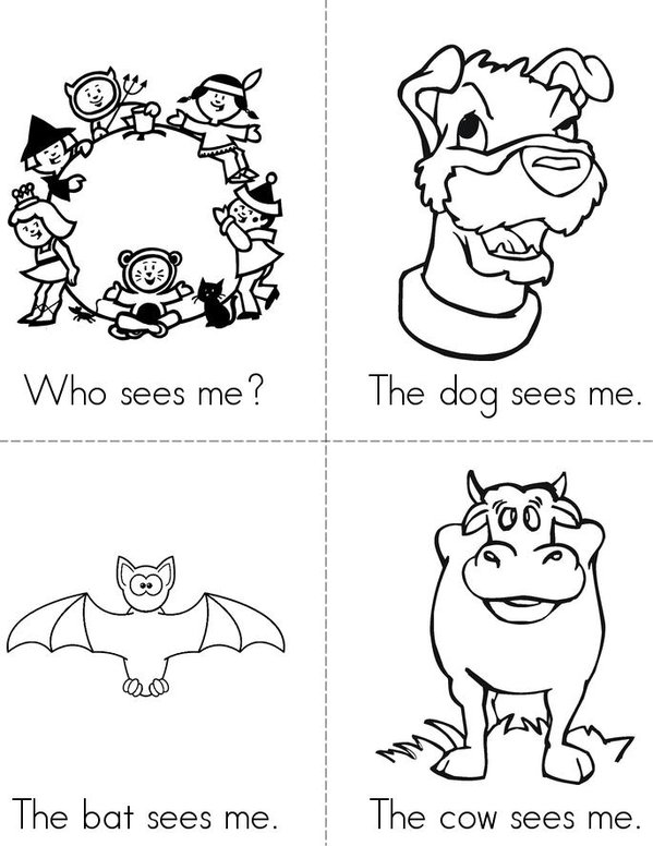 Who is looking at me Mini Book - Sheet 1