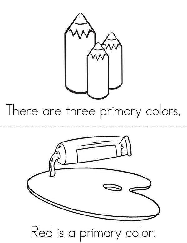 The Primary Colors Mini Book - Sheet 1
