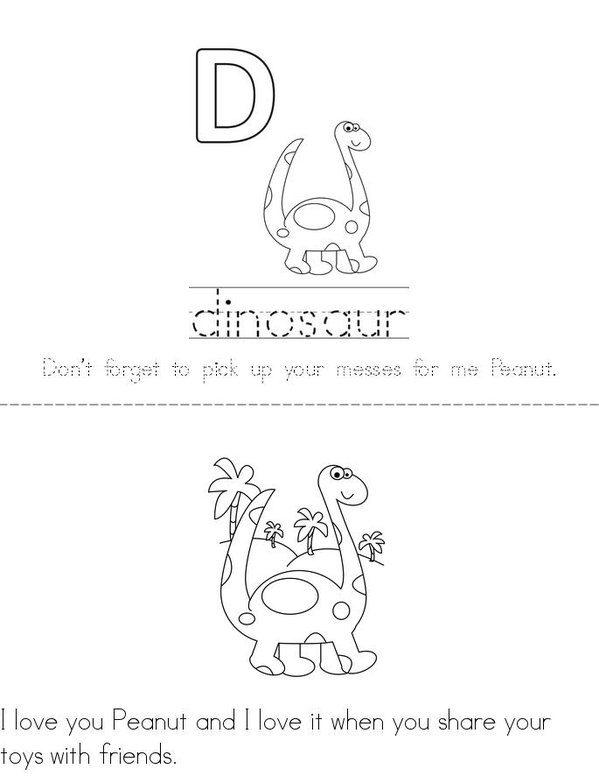 Peanuts Dinosaurs  Mini Book - Sheet 1