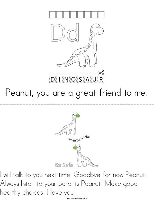 Peanuts Dinosaurs  Mini Book - Sheet 5