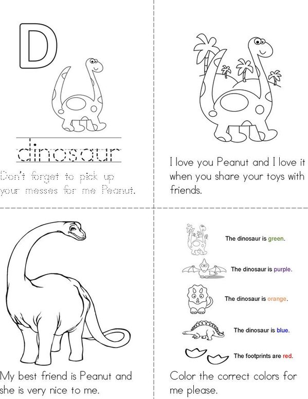 Peanuts Dinosaurs  Mini Book - Sheet 1