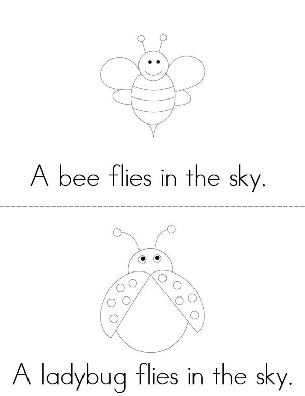 Flies in the Sky Mini Book - Sheet 1