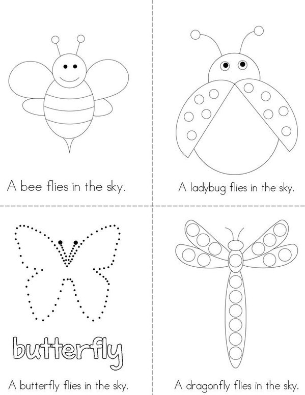 Flies in the Sky Mini Book - Sheet 1