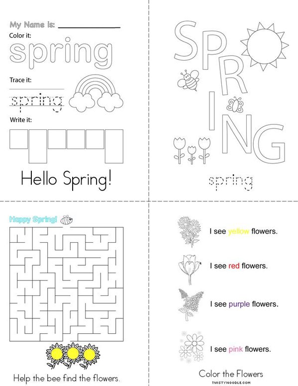 Spring Activity Mini Book