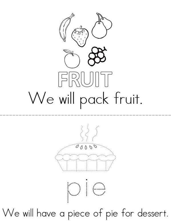 We're  Going on a Picnic! Mini Book - Sheet 2