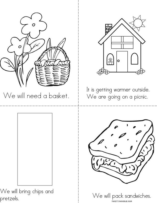 We're  Going on a Picnic! Mini Book - Sheet 2