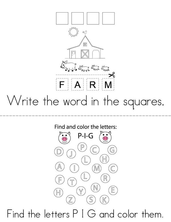 Life on the Farm Mini Book - Sheet 12