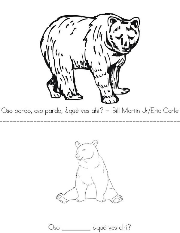 Oso pardo, oso pardo, ¿qué ves ahí? Mini Book - Sheet 1