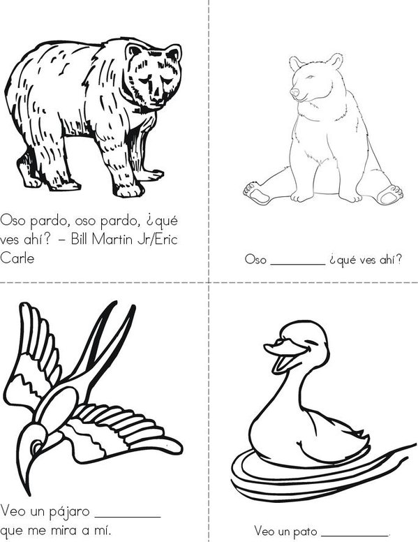 Oso pardo, oso pardo, ¿qué ves ahí? Mini Book - Sheet 1