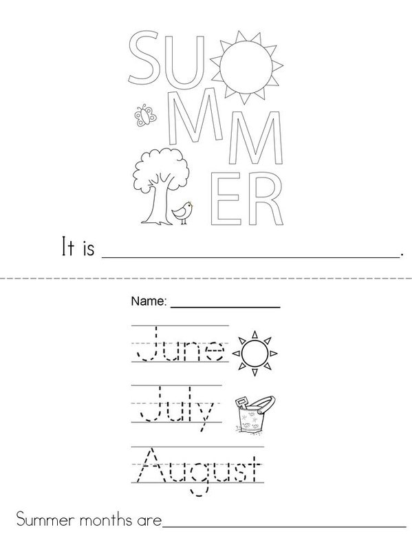 Summer Mini Book - Sheet 1