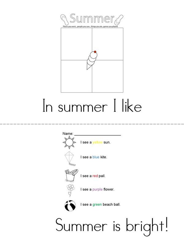 Summer Mini Book - Sheet 3