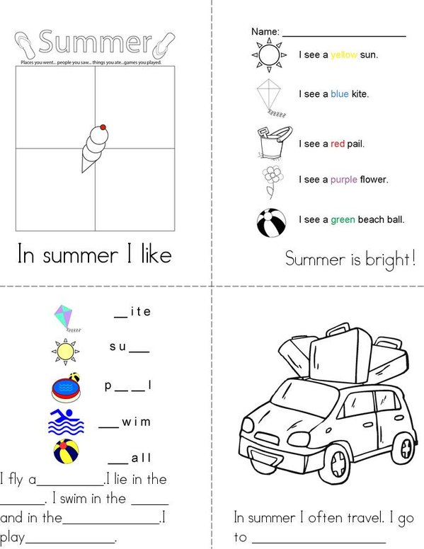 Summer Mini Book - Sheet 2