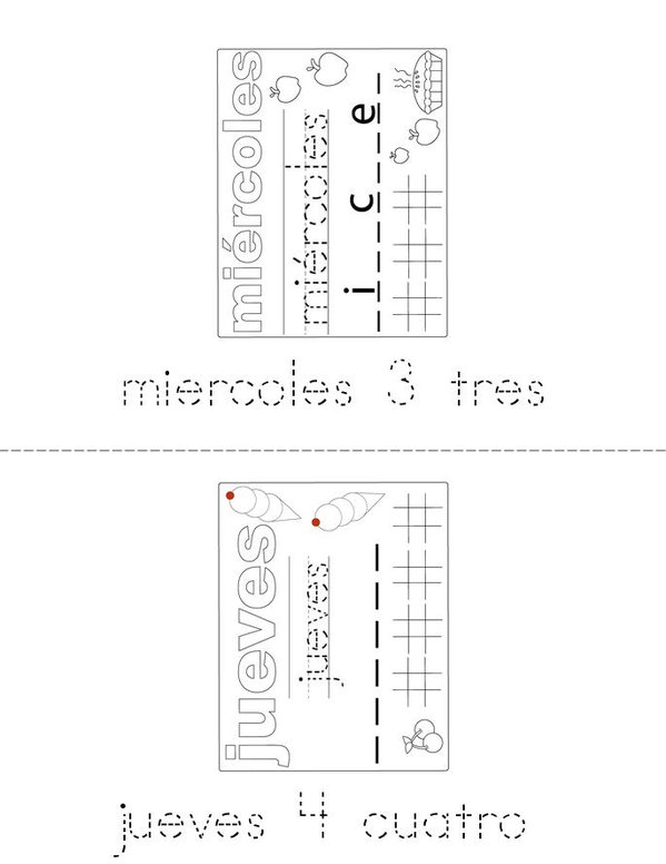 Los dias de la semana Mini Book - Sheet 2