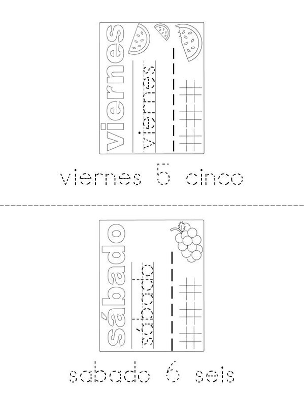 Los dias de la semana Mini Book - Sheet 3