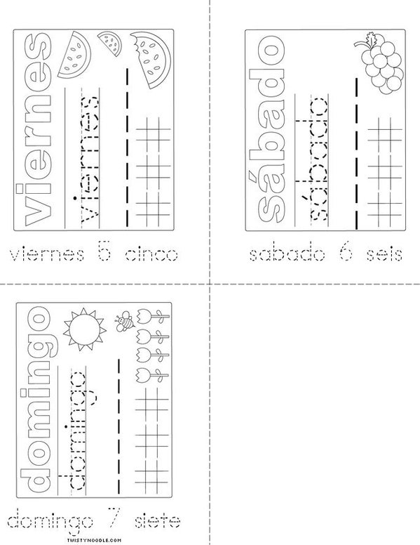 Los dias de la semana Mini Book - Sheet 2