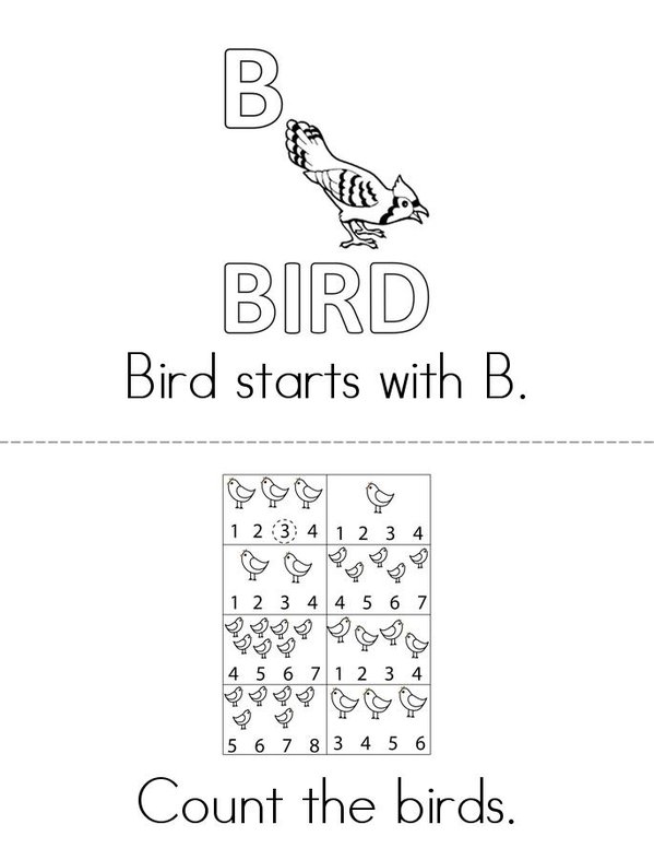 Birds Mini Book - Sheet 1