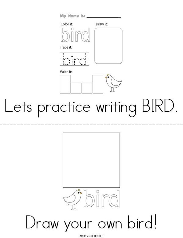 Birds Mini Book - Sheet 3