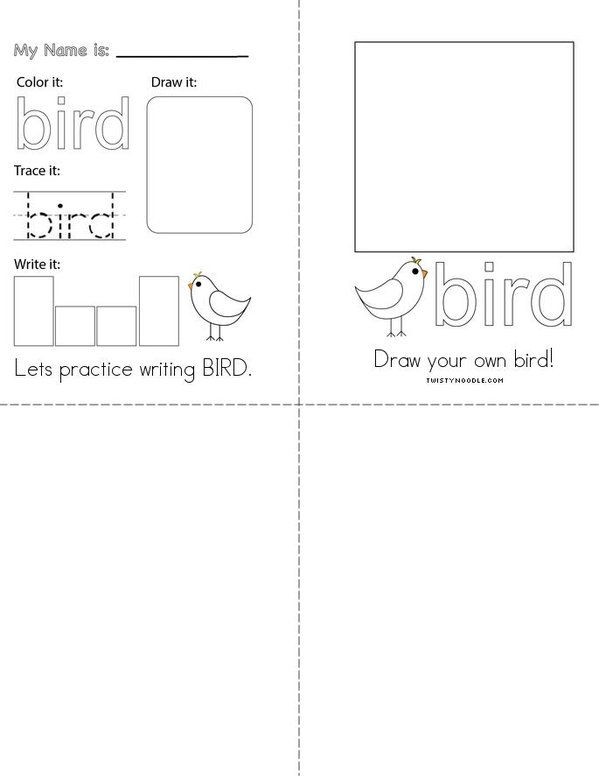 Birds Mini Book - Sheet 2