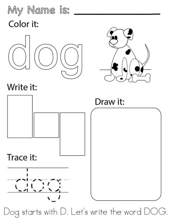 Puppies & Dogs Mini Book - Sheet 1