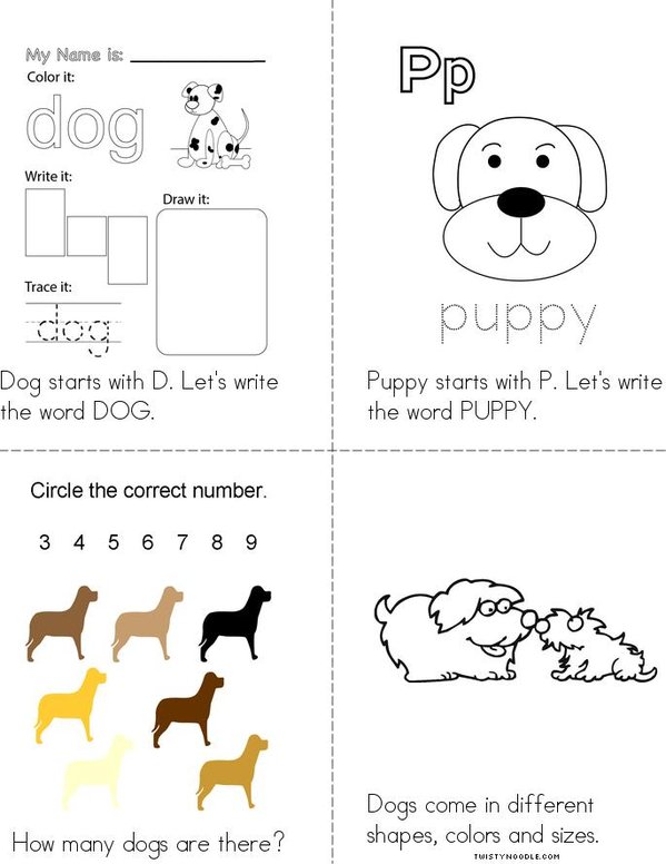 Puppies & Dogs Mini Book