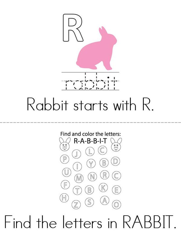 Rabbits Are Bunnies, Bunnies are Rabbits Mini Book - Sheet 1