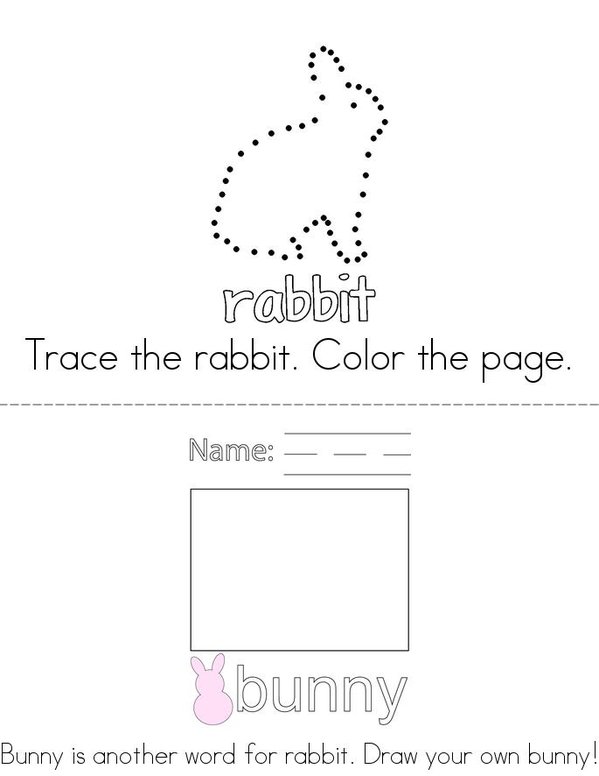 Rabbits Are Bunnies, Bunnies are Rabbits Mini Book - Sheet 3