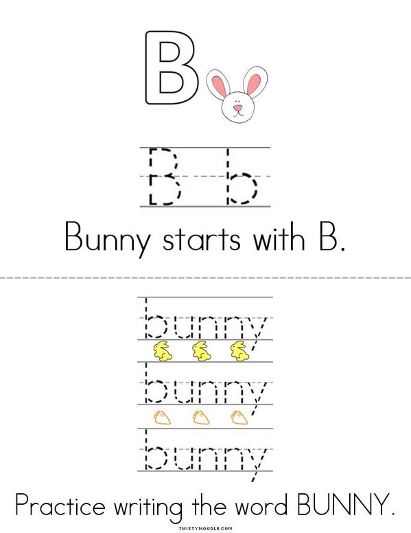 Rabbits Are Bunnies, Bunnies are Rabbits Mini Book - Sheet 4