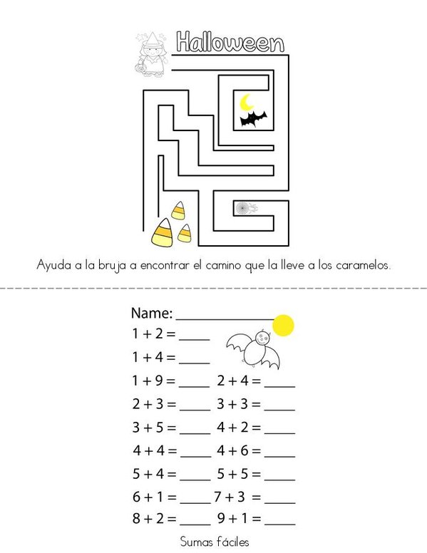 Actividades para octubre. Halloween Mini Book - Sheet 1